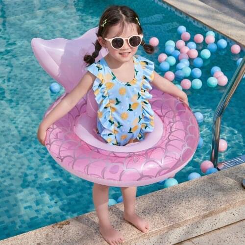 Childrens Inflatable Swimming Ring Mermaid Floating Bed Floating Ring Baby Seat Swimming Ring Summer Pool Party Toy