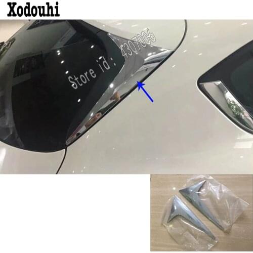 For Mazda CX-5 CX5 2nd Gen 2017 2018 2019 2020 Car ABS Chrome Rear Tail Spoiler Side Triangle Molding Window Bezel Trim Stick