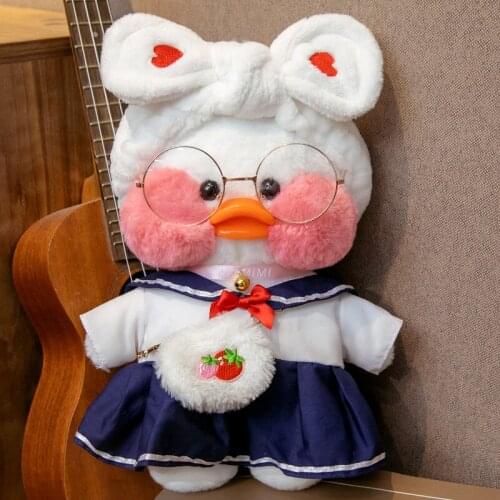 Factory Produce 30cm Cute LaLafanfan Cafe Duck Toy Plush Stuffed Yellow Duck Kawaii Animal For Christmas Baby Kids DIY Gifts