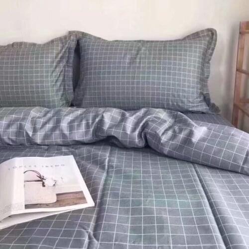 Hot Bedding Twill Mattress Protective Sheet Sheet Pillowcase Pure Cotton Sheet Plaid Children Flat Bed Home Textile