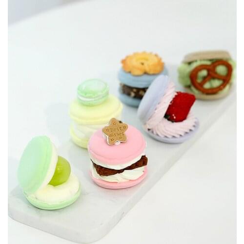 Artificial Macaroon Mini Fake Clay Dessert 1 Piece Sandwich Cookies Home Decorating for Showcase Photography Tools