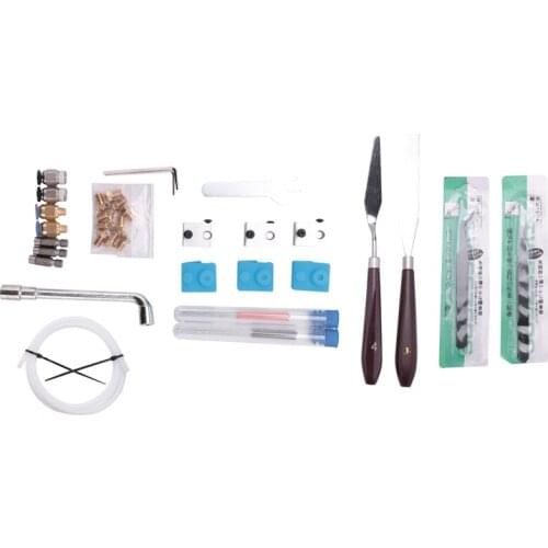 41Pcs 3D Printer Nozzles Kit for Ender 3 V2 CR10 Ender 5 Pro, MK8 Hardened Steel Nozzle Heatbreak CR10 Heater Block