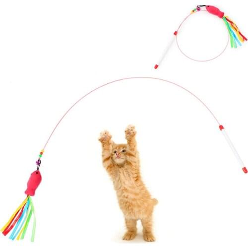 Kitten Toy Fish Shape Cat Catcher Teaser Toy Teaser Wand Pet Cat Toy Cat Teaser Stick Cat Interactive Toys