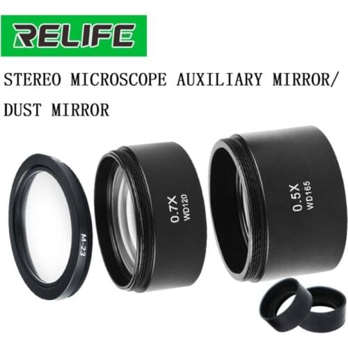 RELIFE 0.5X 0.7X Microscope Auxiliary Objective Barlow Lens Increase Working Distance of Microscope or Dust Mirror Magnifier