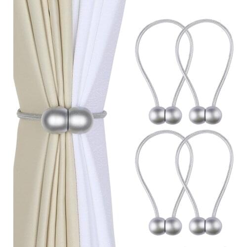 4PCS Magnetic Curtain Tiebacks Curtain Holdbacks Decorative Rope Clips Window Curtain Tie Convenient Buckle For Curtains