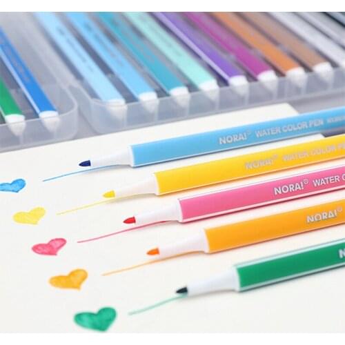 36 Colored Watercolor Paint Brush Pen Art Sketching Markers Drawing Set for Patting Scrapbooking Diary Students Stationery