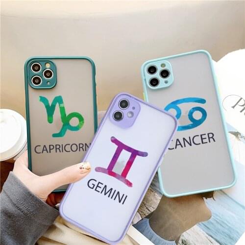 Constellation Symbol Matte Phone Case For iPhone 12 Mini 11 Pro Max 6s 7 8 Plus X XS Max XR SE 2020 Hard Shockproof Cover Fundas