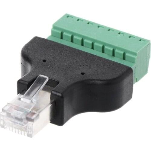 RG45 8P8C Pin Metal Cable Modular Plugs Screw Binding Post Terminals Adapter