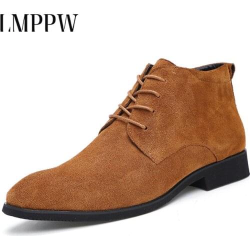 Men Genuine Leather Boots Winter Shoes Male Lace Up Warm Ankle Boots High Top Dress Shoes Brand Men Chelsea Boots Big Size 2a