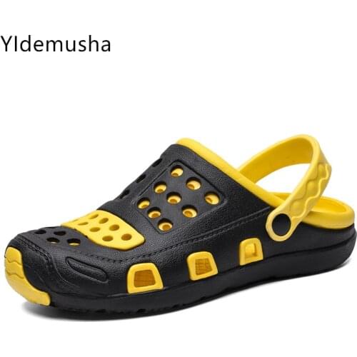 2020 New mens Fashion Slippers Men Summer Hole Shoes High Quality NonSlip Beach Men Outdoor sandals Couple waterproof slippers