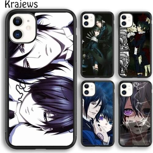 Krajews Anime Black Butler Kuroshitsuji Soft Phone Case Cover For iPhone 5 SE 6s 7 8 plus X XR XS 11 12 pro max Galaxy S8 S9 S10