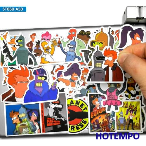 50pcs Anime Funny Style Future Courier Stickers Toys for Mobile Phone Laptop Luggage Suitcase Skateboard Cartoon Decal Stickers