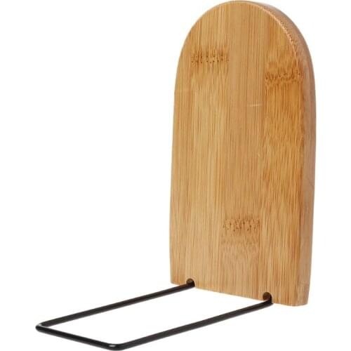 2021 New Nature Bamboo Desktop Organizer Office Home Bookends Book Ends Stand Holder Shelf Bookrack