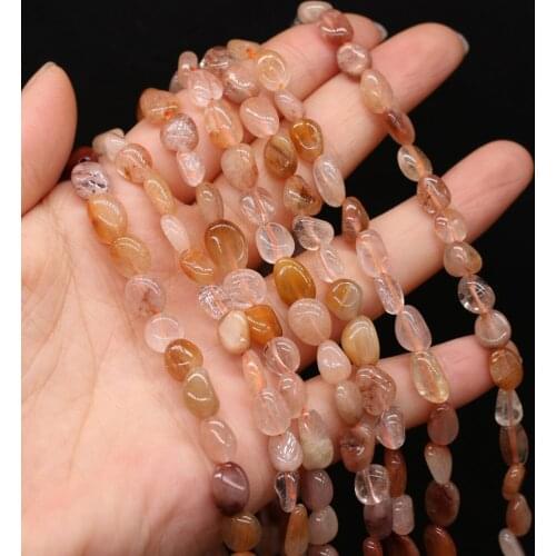 Natural Red Rutilated Quartz Stone Beads for DIY Women Gifts Jewelry Making Necklace Bracelet Earrings Accessories Size 6-8mm