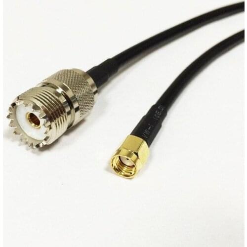 New RP-SMA Male Plug (female pin) To UHF Female Jack SO239 RG58 Coaxial cable Pigtail 50CM/100CM/200CM Adapter