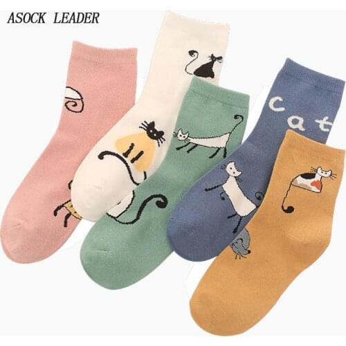 5 Pairs Spring New Women Funny Sock Fashions Cotton Lady Fruit Color Cartoon Cotton Socks Breathable Sock Comfortable Socks