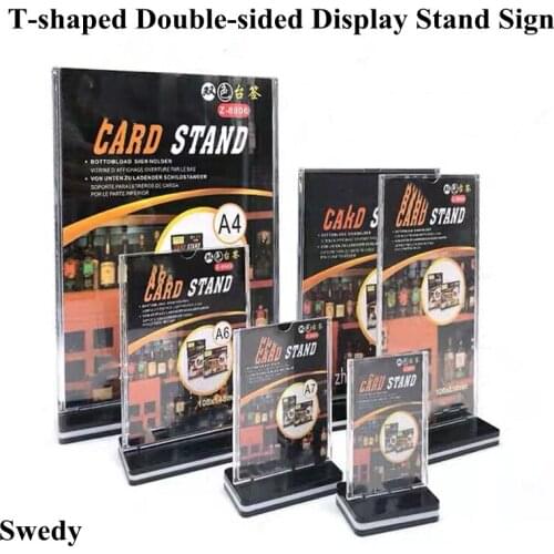 A6 Clear Acrylic Sign Holder Plastic Advertising Board Notice Board Display Stand Poster Holder Frame