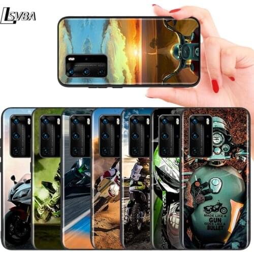 Retro Moto Cross Motorcycle For Huawei Mate 10 20 X 5G 30 40 RS Porsche Lite P Smart S Z Pro Plus Phone Case
