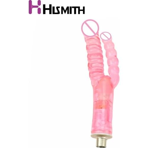 HISMITH Double Dildo Attachment For Sex Machine G Spot Stimulator Accessory Love Machine Double Heads Adult Products Anal Toys