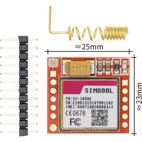 Smallest SIM800L GPRS GSM Module MicroSIM Card Core BOard Quad-band TTL Serial Port with the antenna