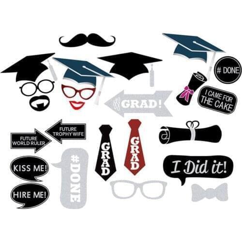 Happy Graduation Theme Decorations Ms Mr DIY Photo Booth Props Congrats Grad Photobooth Props Party Supplies PZ099