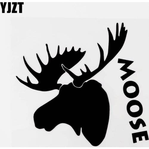 YJZT 14.7CM×13.5CM Creative Animal Moose Vinyl Car-styling Car Sticker Decal Black/Silver 8C-0516