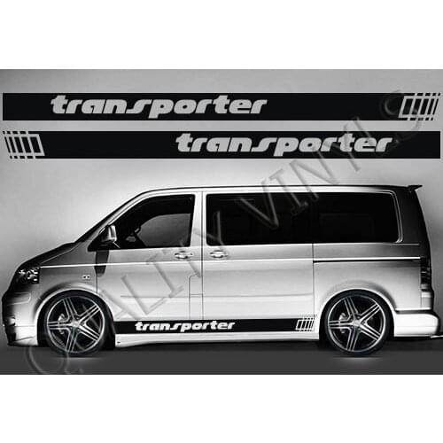 For 1Set/2pcs RS183 VW TRANSPORTER T4 T5 T6 RACING STRIPES GRAPHIC DECAL STICKERS Car styling