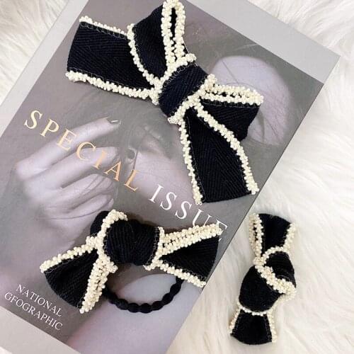 Women Girls Sweet Elegant Double Knotted Bow Elastic Hair Clips Lady Lovely Scrunchies Rubber Bands Female Hair Accessories