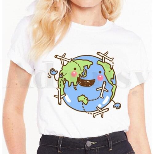 Travel World Vacation Wanderlust Adventures Short Sleeve Female Tops Tees Harajuku VintageT Shirts Womens T-shirt