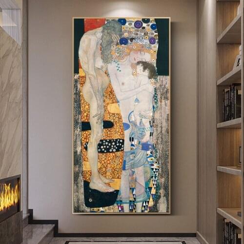 The Three Ages of Woman 1905 by Gustav Klimt Famous Art Paintings On the Wall Art Posters And Prints Sexy Woman Art Pictures