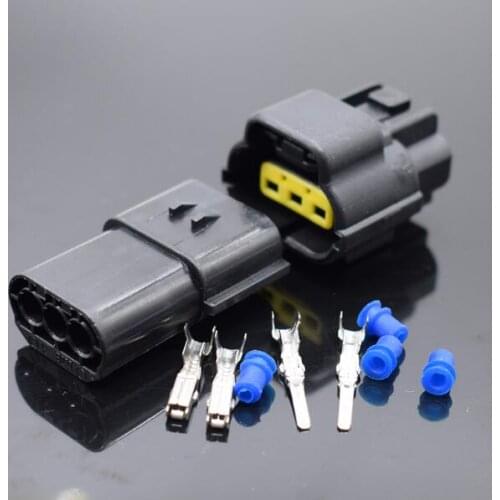 1set 1.82 core 3P3 hole 3 line Automobile waterproof connector connector male female pair plug