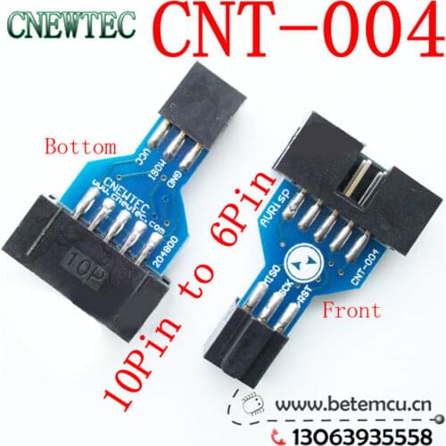 1pcs Smaller 10Pin to 6Pin Adapter Board for AVRISP MKII USBASP STK500 High Quality CNT-004