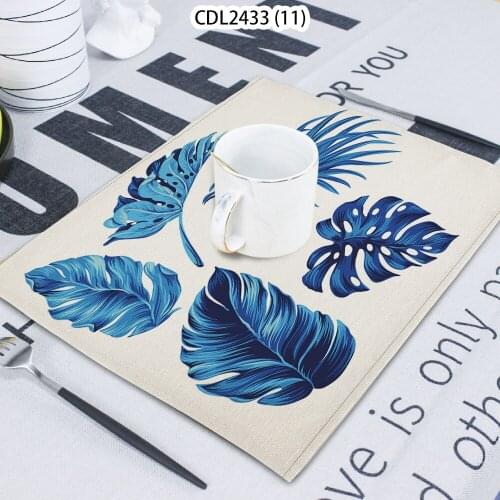 1 Pcs Plant Leaf Sunrise Landscape Printed Napkin Cloth Home Decoration Table Mat Cloth Tea Towel Coaster 42*32 Servilletas Tela