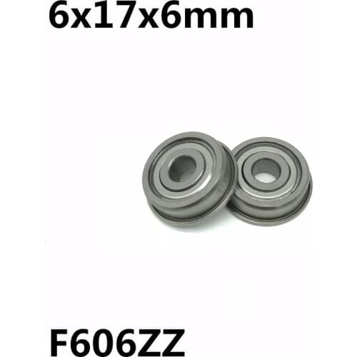 10Pcs F606ZZ 6x17x6 mm Flange Bearing Deep Groove Ball Bearing High Quality F606