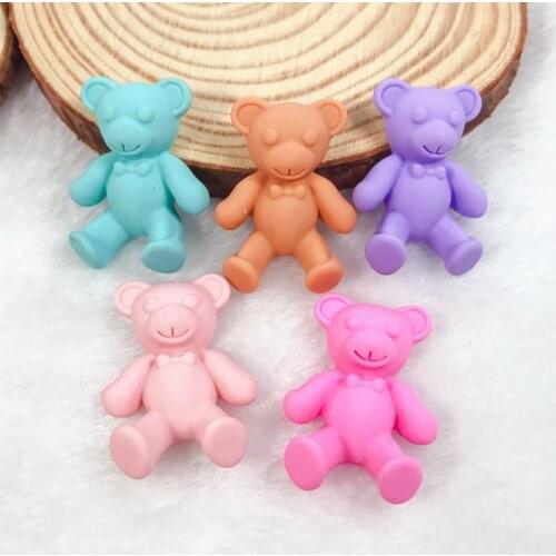 10pcs /lot 23mm*32mm Cute flat back resin Cartoon bear charm for DIY decoration