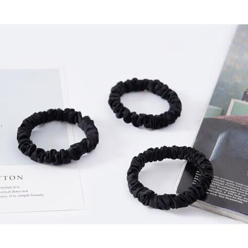 100% 25 Momme Silk Hair Scrunchie-Set 1.4cm width Luxury Elastics Ponytail Holder for Women Girls Hair Accessories