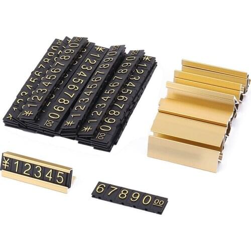 19 groups gold-tone metal, Arabic numerals together price tags
