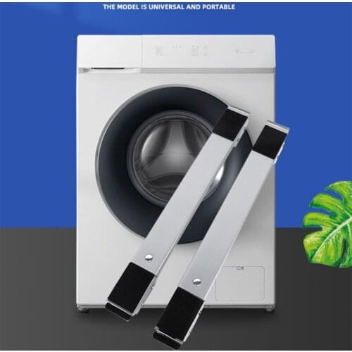 2 Pcs Drum Washing Machine Refrigerator Mobile Base Stand Bracket Multi-functional Movable Trolley Fixed Mount Racks