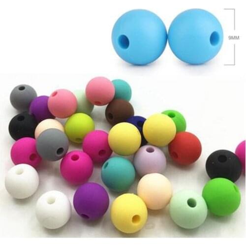 20pcs Baby Pacifier Teethers Silicone Beads 9mm Toddlers Toys Teething Beads Silicone BPA Free for Necklaces Pacifier Holder