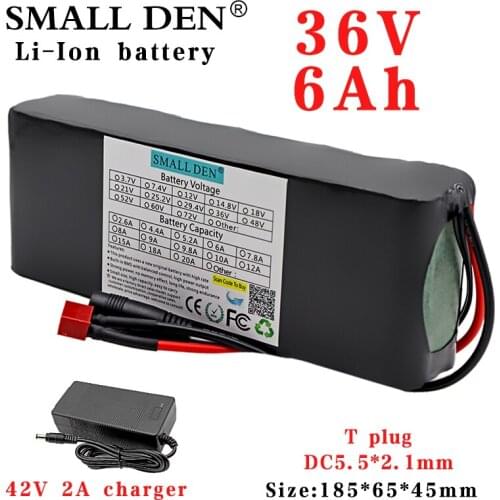 36V 6Ah 18650 lithium battery pack 10S2P 500W High Power 42V Electric bicycle Motorcycle Scooter ebike Battery BMS + 2A Charger