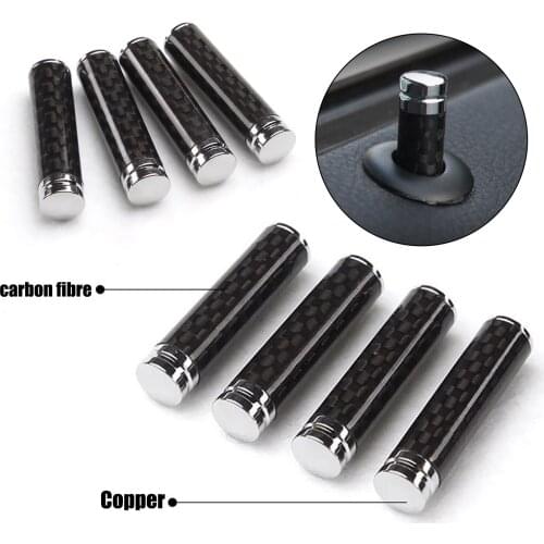 4pcs Carbon Fiber Car Door Pin Lock Knob Pull Pins Cover for BMW F01 F10 F20 F30 E30 E36 E39 E87 E60 E46 E90 X1 X3 E53 X5 X6 Z4