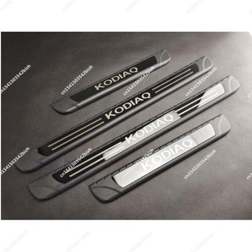 Vtear For Skoda Kodiaq Accessories car door sill cover trim anti-scuff plate Threshold pedal exterior scuff car-styling 2019