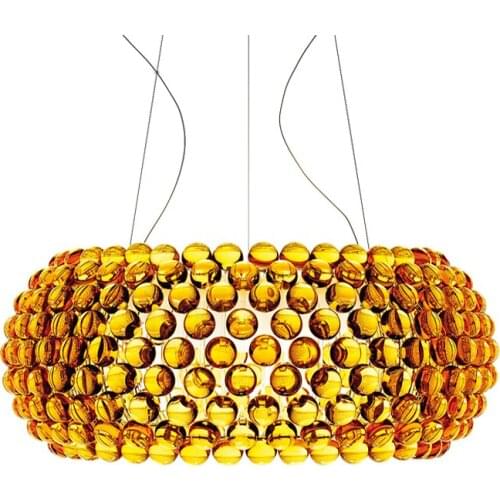 Art Deco Amber Clear Beads Round Designer LED Chandelier Lighting Lustre Suspension Luminaire Lampen For Dinning Room Foyer