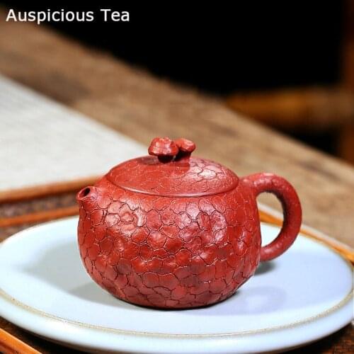 210ml Traditional Raw Ore Dahongpao Xishi Teapot Chinese Yixing Purple Clay Teapot Home Zisha Filter Kettle Tea Set Supplies