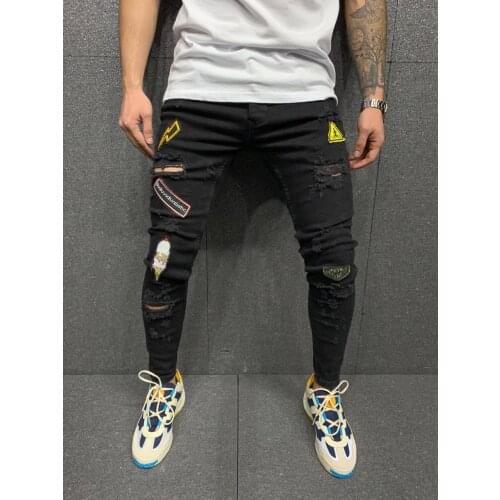 Black Premium Full Sticker Mens Denim Jeans