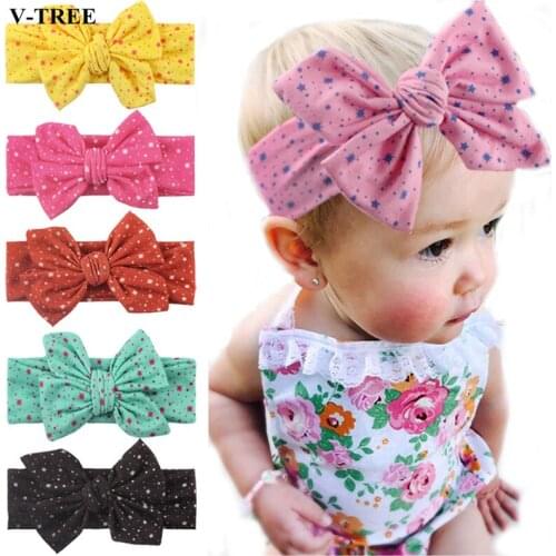 Childrens Hair Band Candy Color Star Bow Baby Headband Hair Accessories Babies Headband For Kids Infant Ribbon Girls Turban