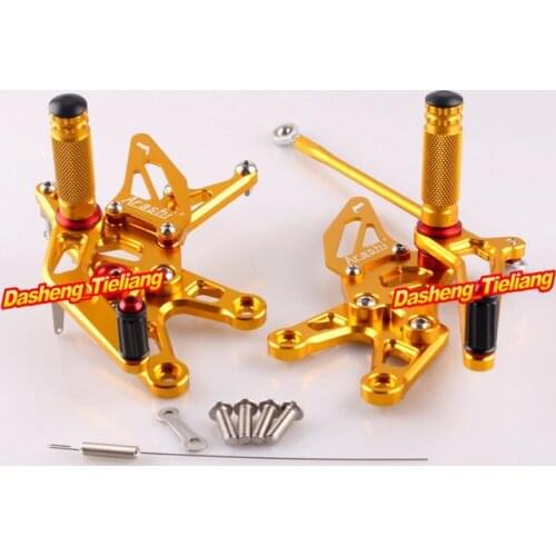 For Kawasaki Ninja ZX10R 2006 2007 Motorcycle Adjustable Rearset Rear Set Footpegs Aluminum Alloy Gold