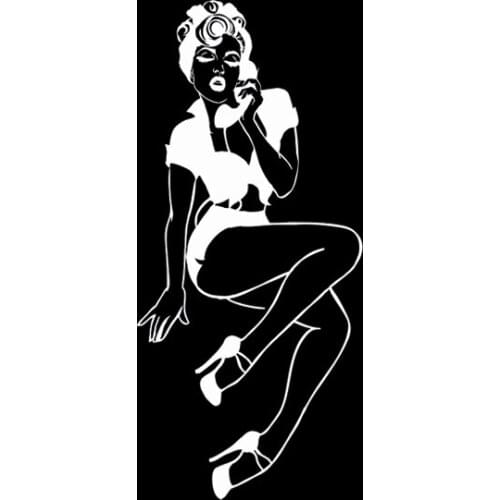 LLY-0979 Pin-Up Girl Style Sexy Retro Woman with Phone Modeling Car Sticker PVC New Design Fashion Cool Style Waterproof Decals