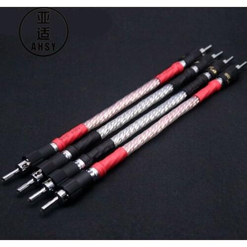 Hifi 4 PCs 20 cm long 8-adrig Valhalla OFC copper silver plated Banana plug y plug jumper DIY speaker cable HiFi