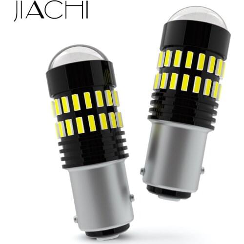 JIACHI 100PCS P21/5W BAY15D 1157 4014Chip 48SMD LED Car Bulbs Auto Brake Tail Stop Lights DC12-24V White Yellow Red Reverse Lamp